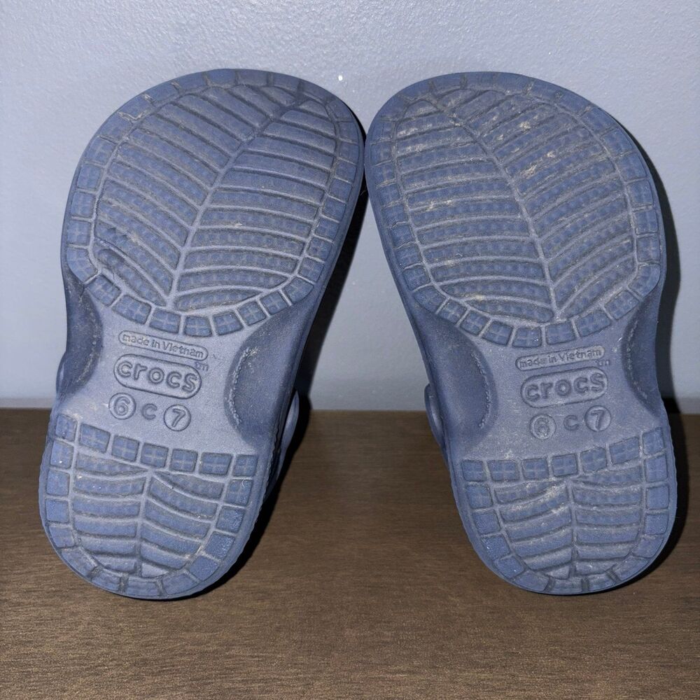 Crocs Lined Clogs Slip On Shoes Toddler Kids 6 C 7 Blue - Picture 7 of 10